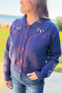 Western Design Sweater Cardigan