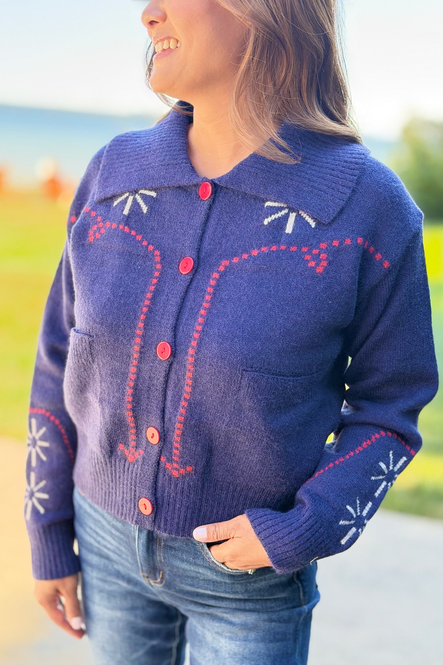Western Design Sweater Cardigan