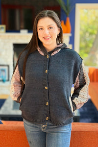 Button-Up Cardigan - Navy