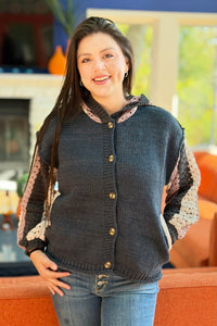 Button-Up Cardigan - Navy