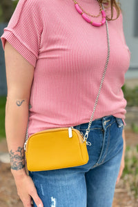 Three Zip Crossbody / Clutch - Yellow