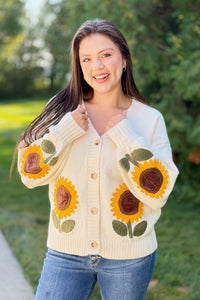 Sunflower Embroidered Cardigan