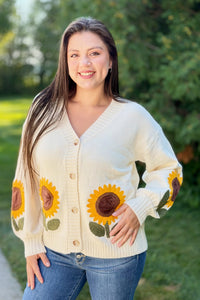 Sunflower Embroidered Cardigan