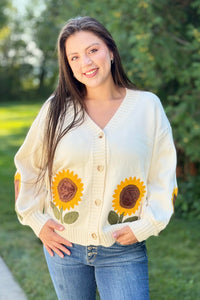 Sunflower Embroidered Cardigan