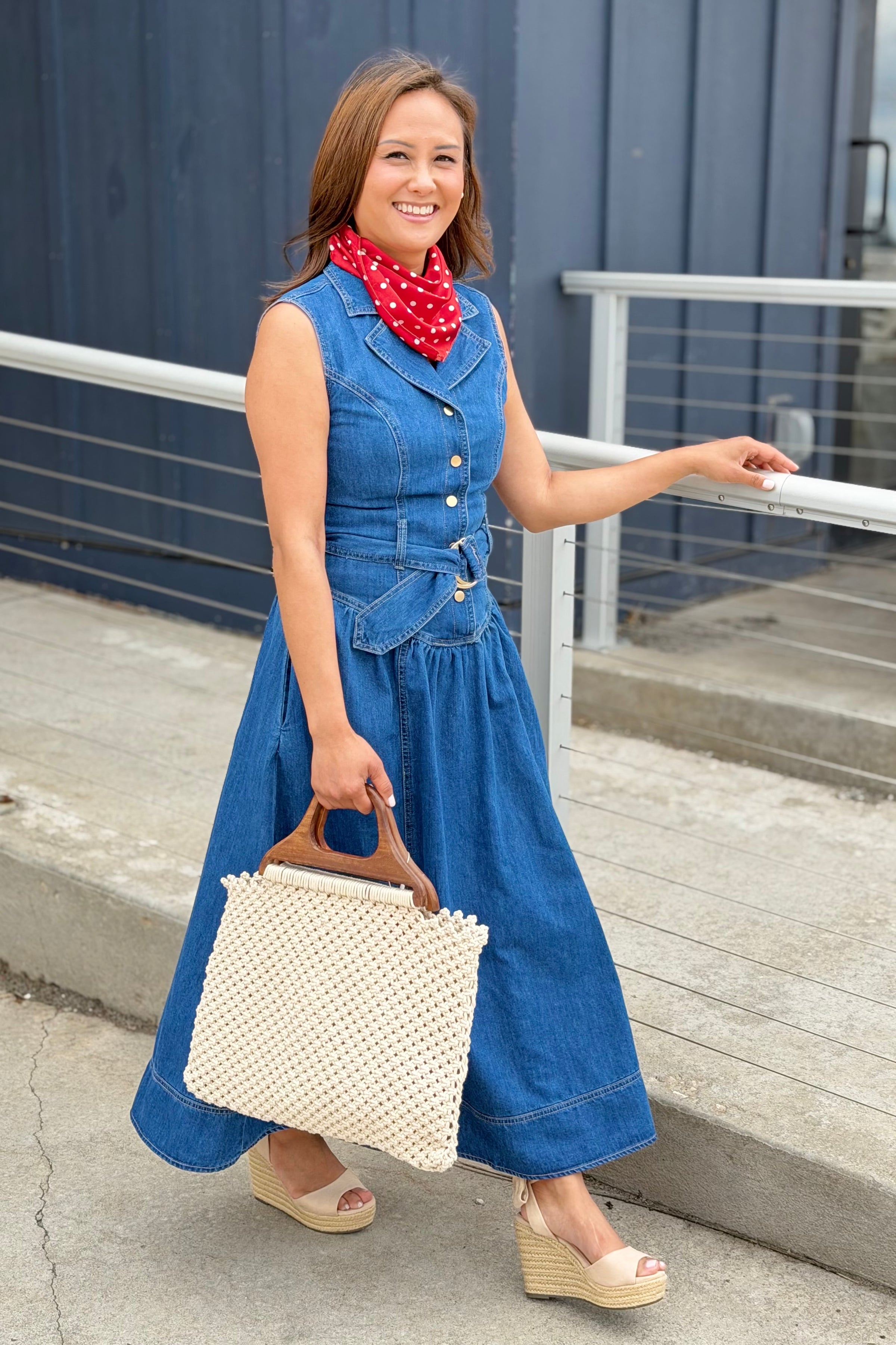Sleeveless Denim Maxi Dress