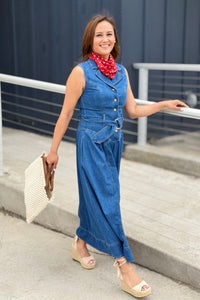Sleeveless Denim Maxi Dress