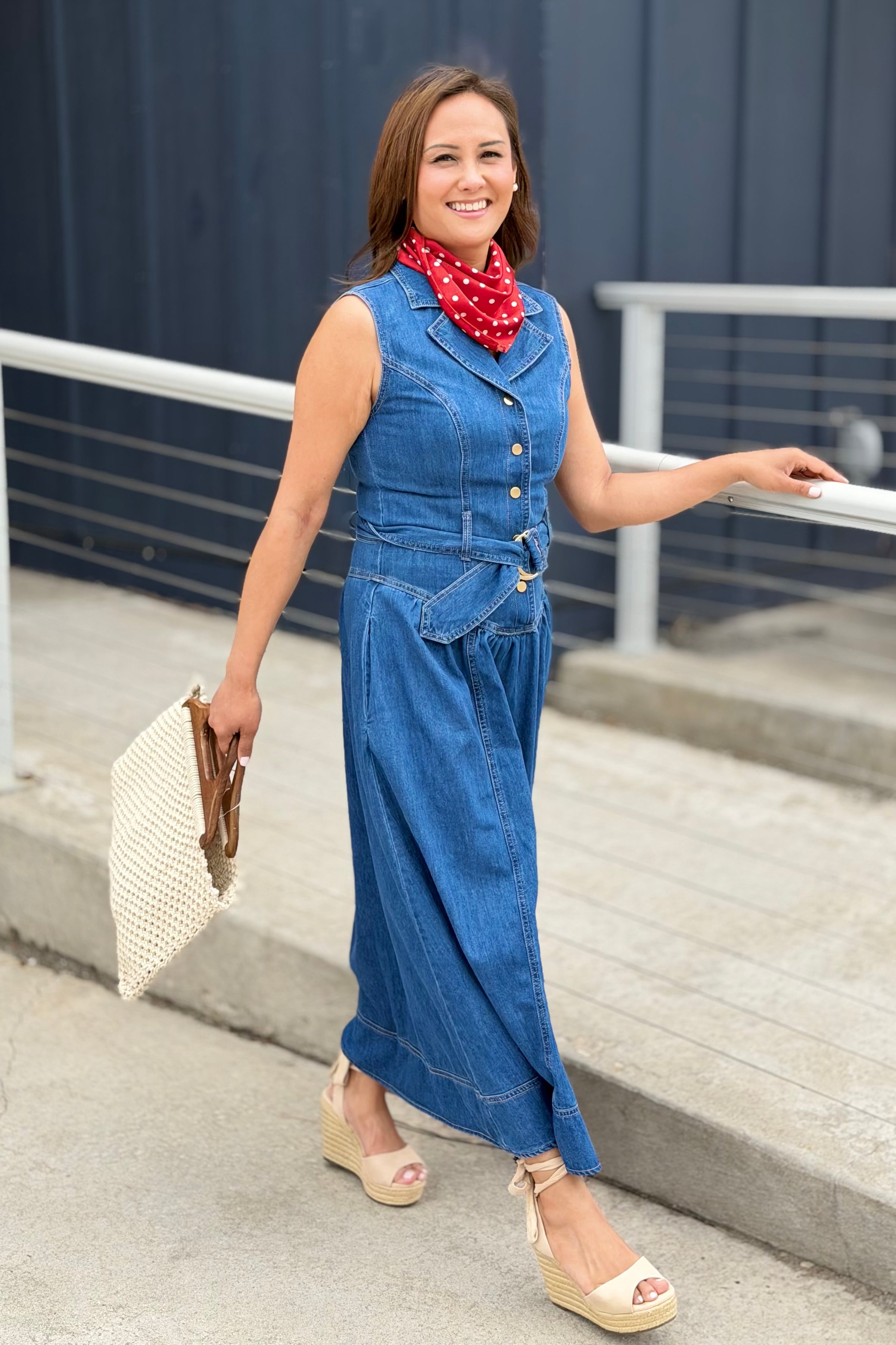 Sleeveless Denim Maxi Dress