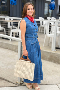 Sleeveless Denim Maxi Dress