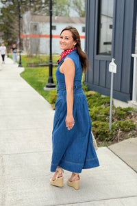 Sleeveless Denim Maxi Dress