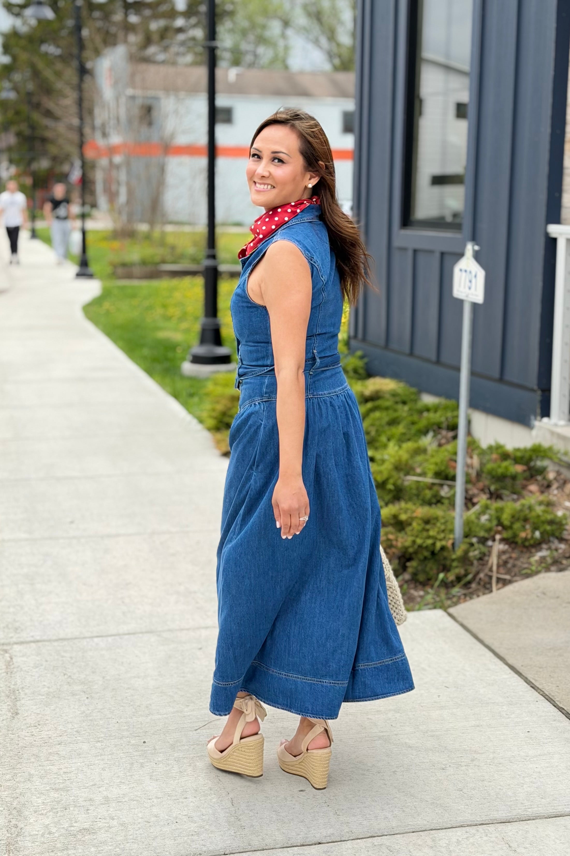 Sleeveless Denim Maxi Dress