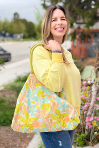 Canvas Tote Bag Yellow Floral