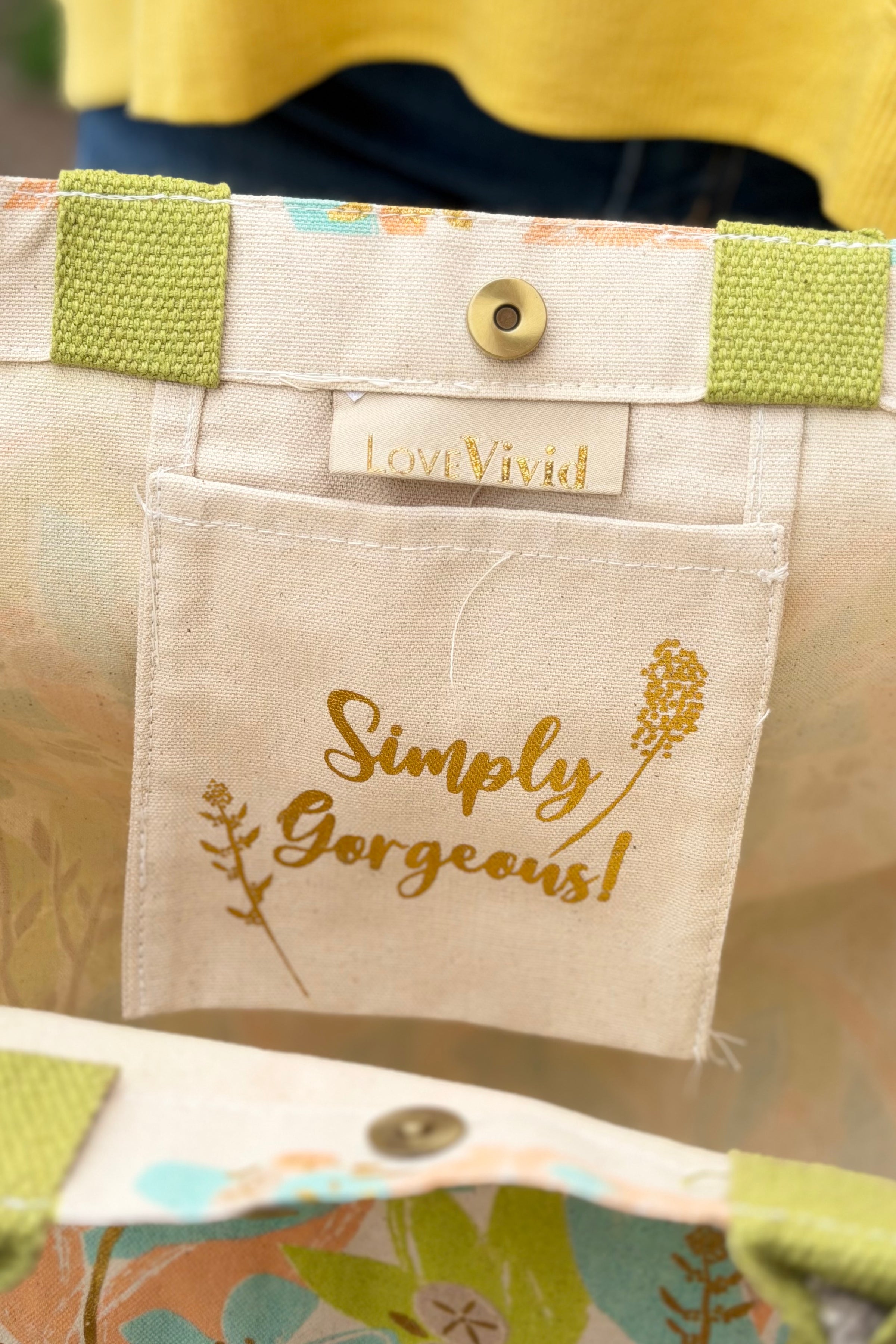 Canvas Tote Bag Yellow Floral