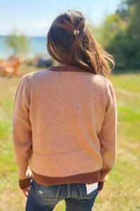 Floral Knit Sweater - Tan