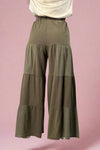 Tiered Wide Leg Pants - Olive