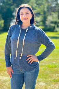 Soft Brushed Hacci Hoodie - Navy