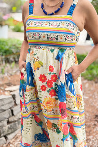 Square Neck Midi Sundress - Cream