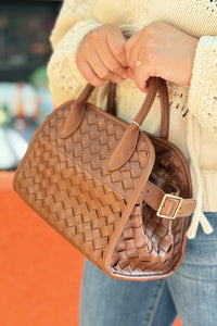 Kristie Woven Crossbody - Chocolate