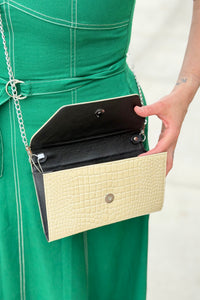 Snakeskin Clutch / Crossbody - Ivory