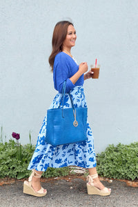 Sadie Oversize Tote Set - Royal Blue