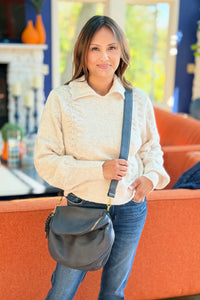 Megan Distressed Sling Bag - Navy