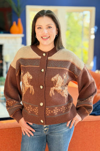 Western Cowboy Cardigan - Chocolate