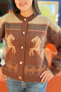 Western Cowboy Cardigan - Chocolate
