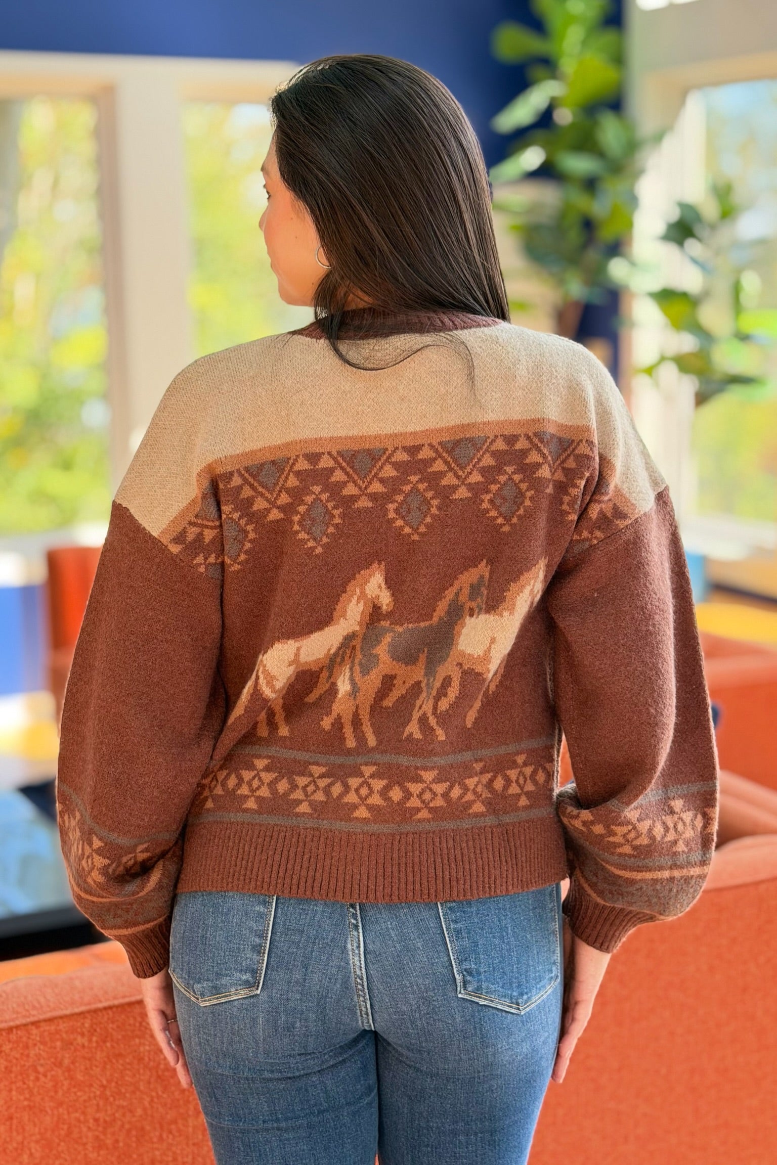 Western Cowboy Cardigan - Chocolate