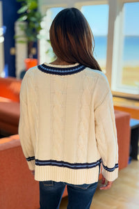 Maryville Cable Knit V-Neck Sweater
