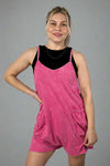 Mineral Washed Romper - Pink