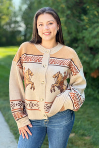 Western Cowboy Cardigan - Natural