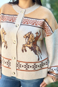 Western Cowboy Cardigan - Natural