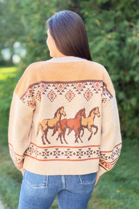 Western Cowboy Cardigan - Natural