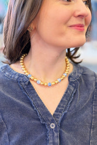 Peplum 3/4 Sleeve Top - Navy