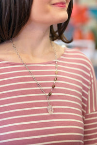 Crystal Linked Necklace - Silver