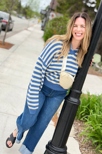 Sailor Collar Stripe Sweater Top