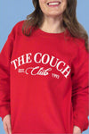 'The Couch Club' Fleece Sweatshirt Red