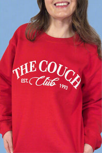 'The Couch Club' Fleece Sweatshirt Red