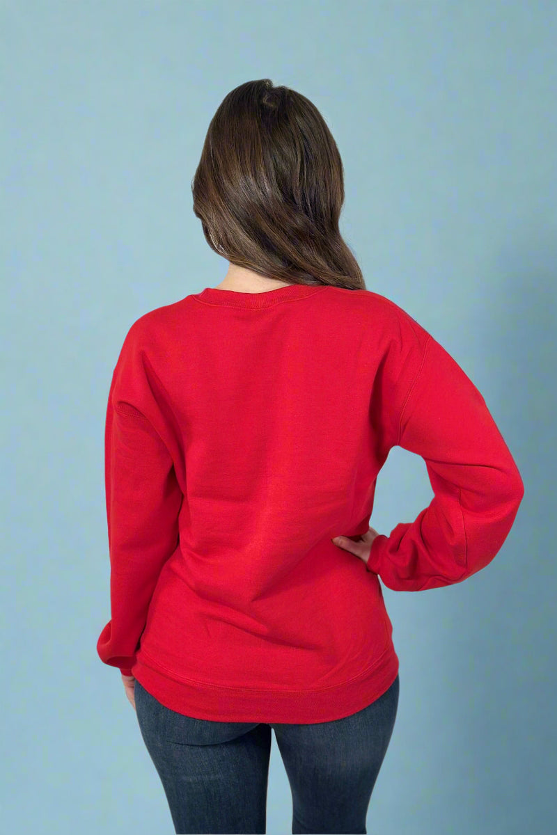 'The Couch Club' Fleece Sweatshirt Red