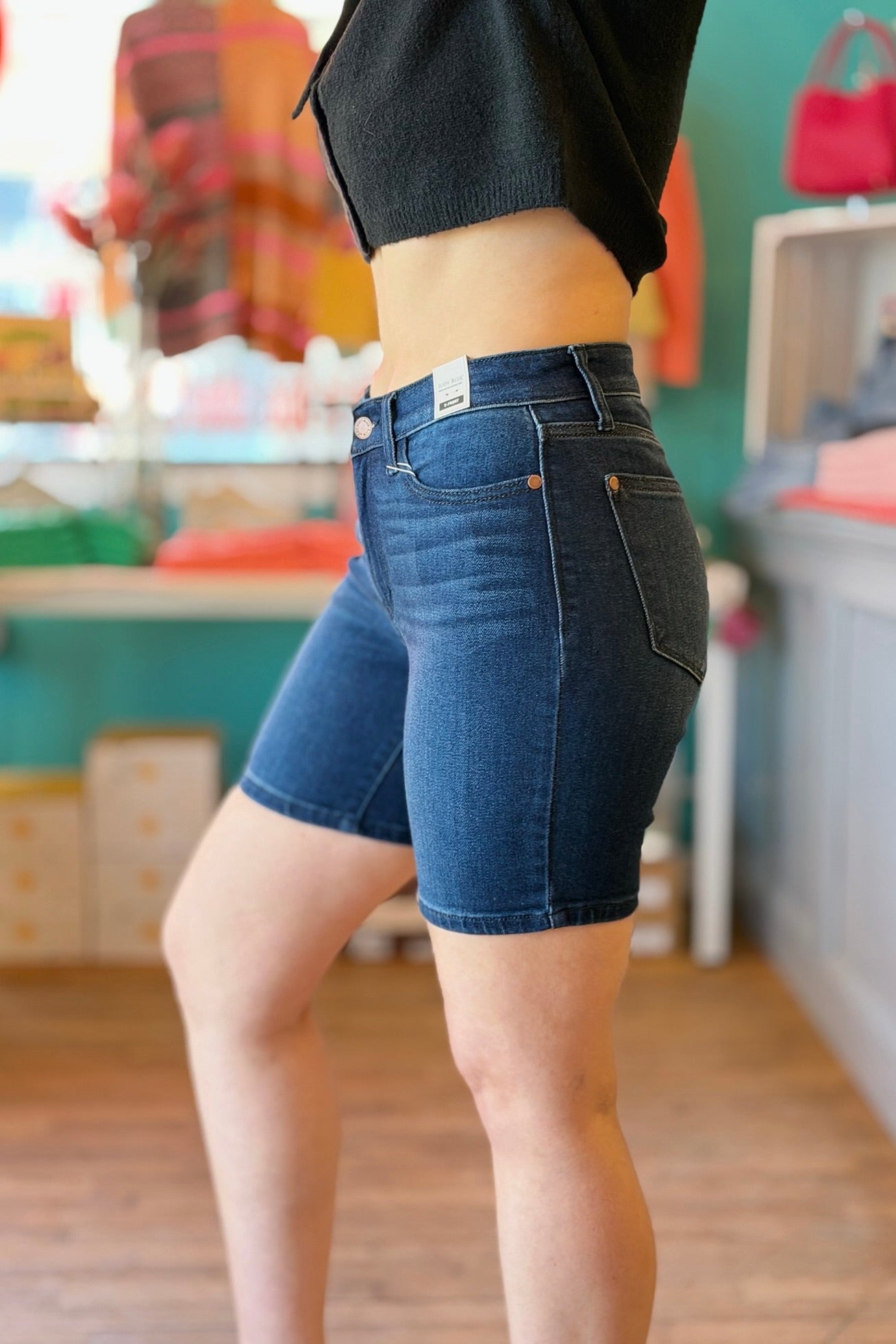 V-Front Dark Wash Bermuda