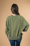 Embroidered Panel Sweatshirt Olive