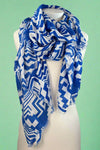 Geometric Pattern Scarf - Blue