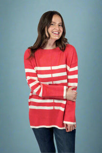 Cozy Striped Sweater - Pink