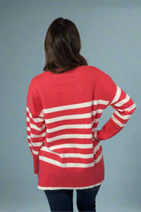 Cozy Striped Sweater - Pink