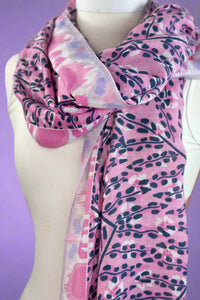 Pink & Black Summer Scarf