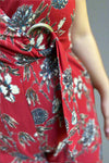 Sleeveless Floral Jumpsuit - Red