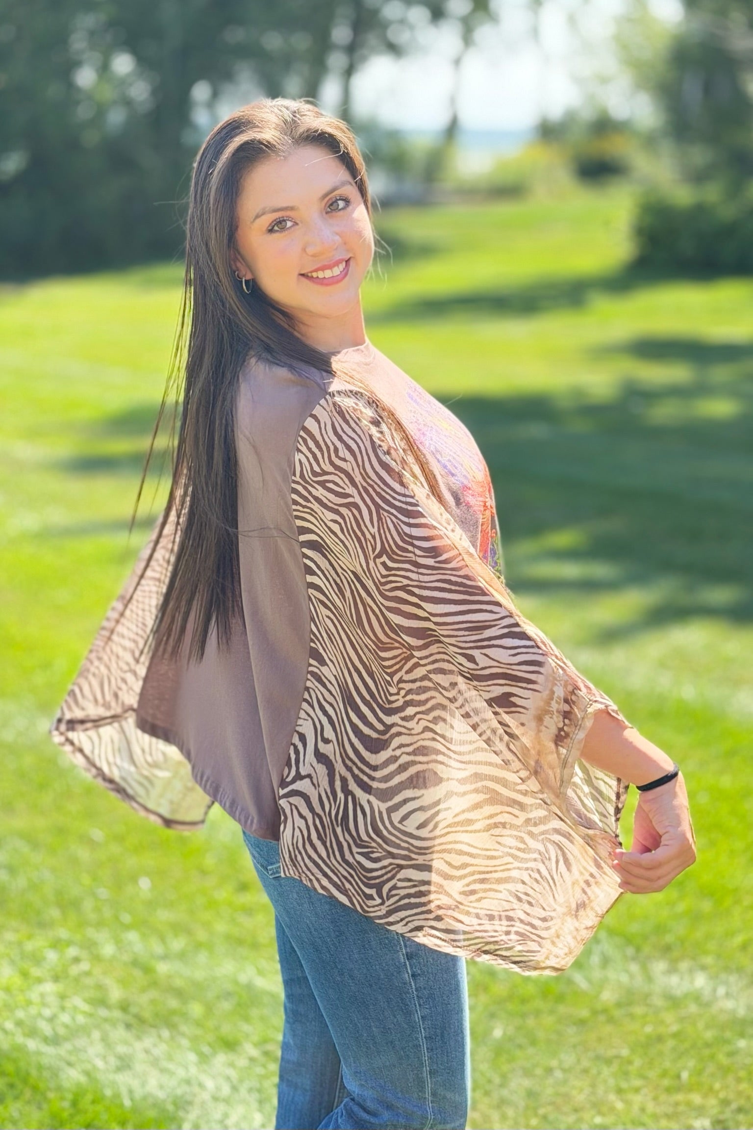 Graphic Boho Top - Rock N Roll
