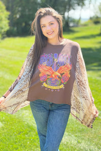 Graphic Boho Top - Rock N Roll