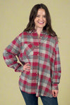 Jocia Plaid Flannel Shirt - Pink