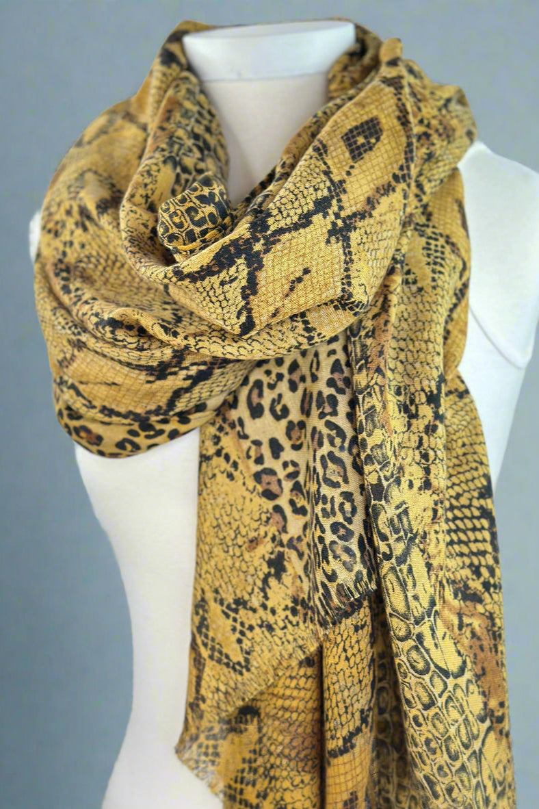 Snake Skin Brown Scarf