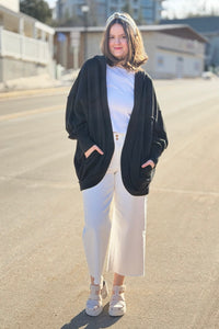 Janely Hooded Cardigan - Black